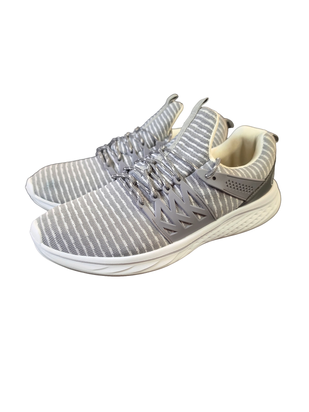 Men's Parish Gray Knit Athletic Running Sneakers Lace Up Shoes Size 11